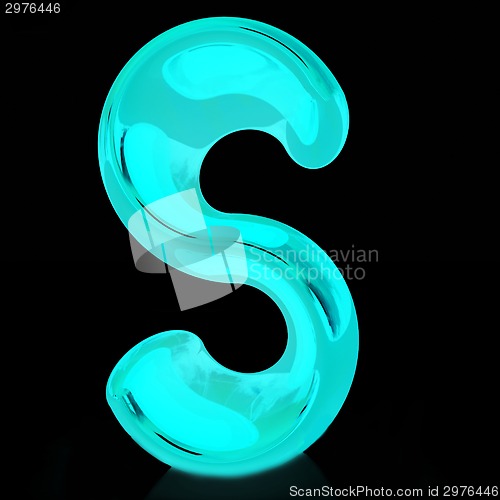 Image of Alphabet on black background. Letter "S"