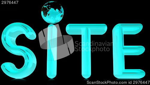 Image of 3d illustration text 'site'