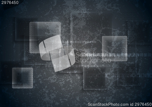 Image of Abstract transparent glass squares on grunge background