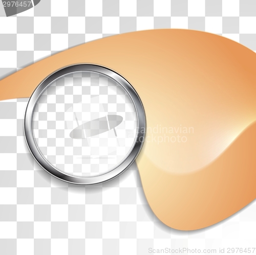 Image of Abstract wavy flyer template with metal circle