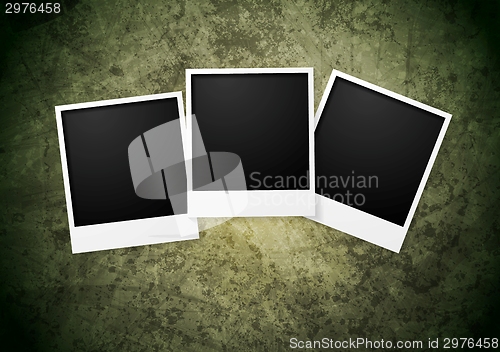Image of Polaroid frame on grunge wall background