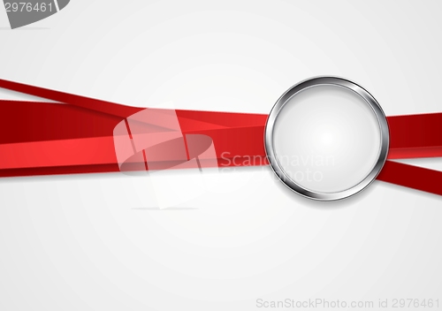 Image of Red stripes with metal circle design