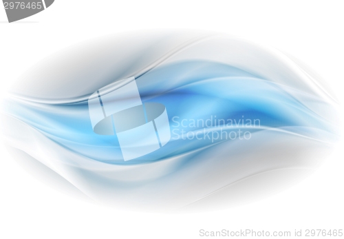 Image of Blue glowing abstract waves background