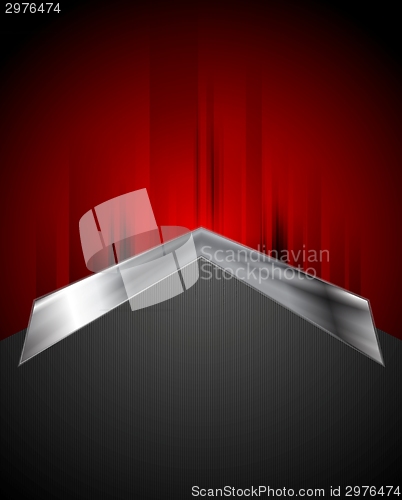 Image of Grunge red background with metal arrow