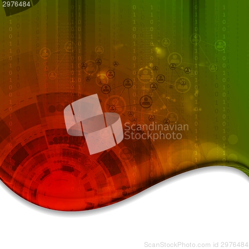 Image of Tech wavy abstract background