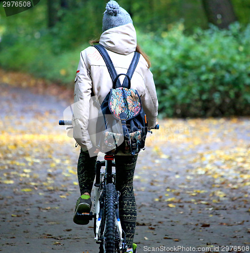 Image of Young couple with bicycles 