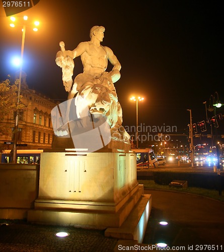 Image of Man defeating lion  