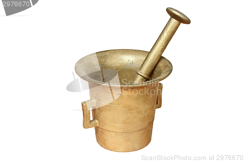 Image of brass container on white