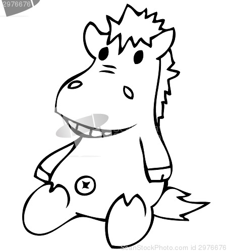 Image of illustration. Soft fun toy smiling hippo