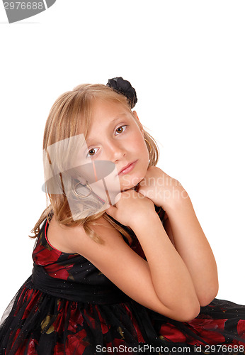 Image of Sad looking little girl.