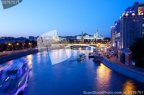 Image of Russia-01.06.2014,  night view of Kremlin, Moscow