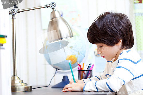 Image of schoolchild doing homework