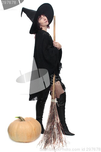 Image of Witch posing with a broom