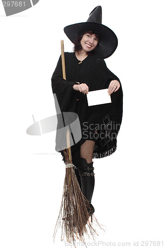 Image of Witch holding a card 2