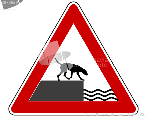 Image of Road ending warning sign for dogs