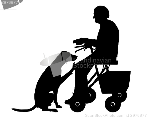 Image of Old woman with dog