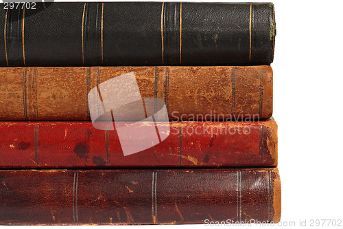 Image of Backs of four old books