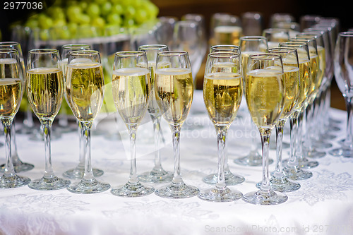 Image of Glasses of champagne waiting for guests