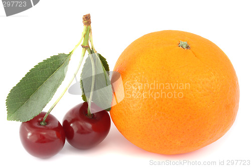 Image of Mandarine and two sour cherries