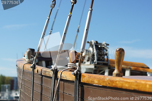 Image of old sailing boat rigging