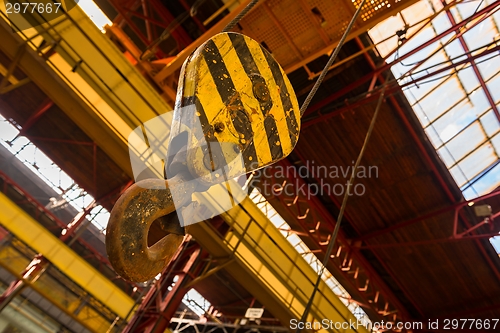 Image of Industrial crain closeup photo