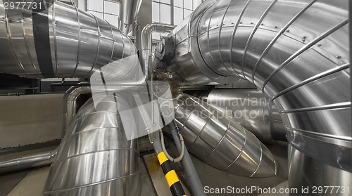 Image of Industrial pipes in a thermal power plant