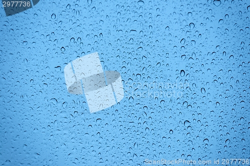 Image of Natural water drops on glass