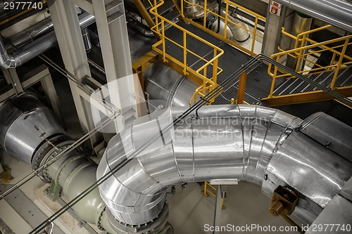 Image of Industrial pipes in a thermal power plant