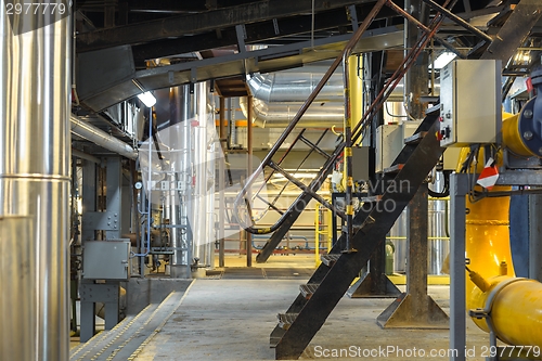 Image of Industrial pipes in a thermal power plant