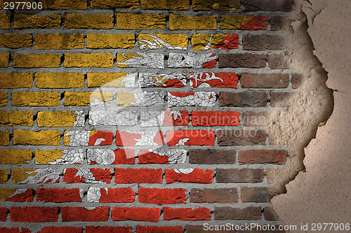 Image of Dark brick wall with plaster - Bhutan