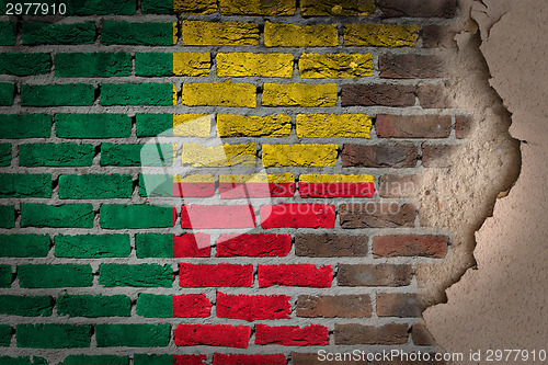 Image of Dark brick wall with plaster - Benin