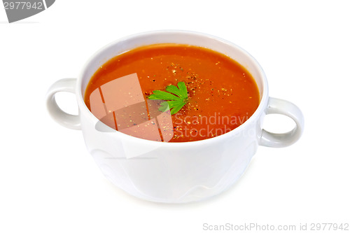 Image of Soup tomato in white bowl