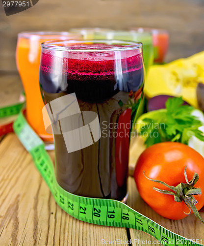 Image of Juice beet and vegetable on board