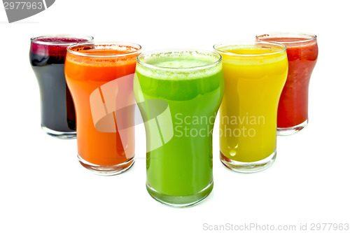 Image of Juice vegetable in five glassful