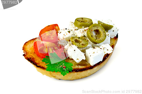 Image of Sandwich with feta and olives