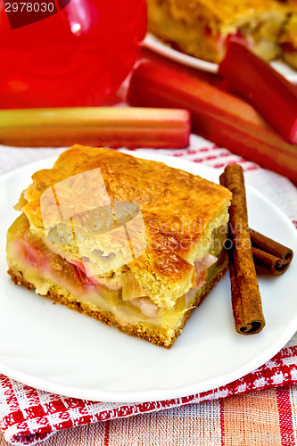 Image of Pie rhubarb on napkin