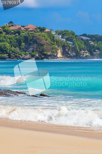 Image of Surf waves and turqoise water