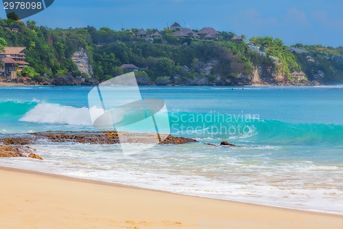 Image of Surf waves and turqoise water