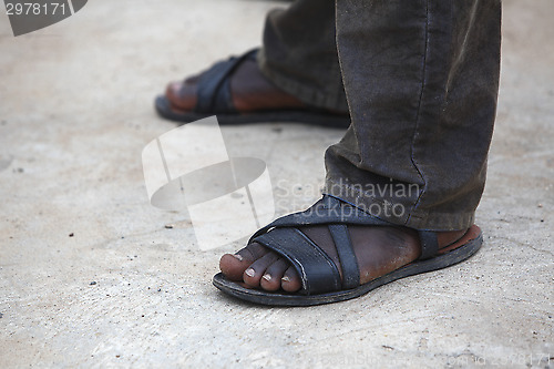 Image of Feet of an African man