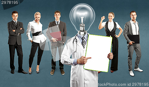 Image of Business Team With Lamp Head Doctor