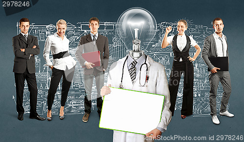 Image of Business Team With Lamp Head Doctor