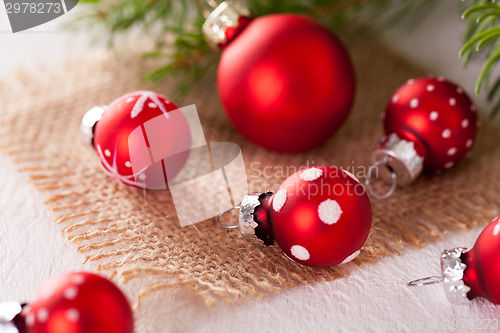 Image of Pretty red polka dot Christmas bauble