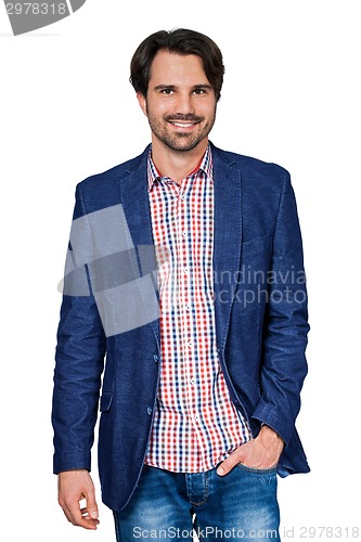 Image of Handsome smiling man approaching the camera