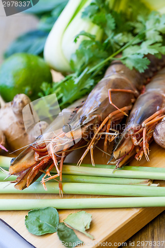 Image of Ingredients for Thai tom yam soup