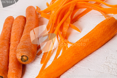 Image of Fresh peeled carrots