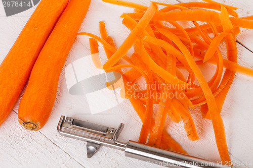 Image of Fresh peeled carrots