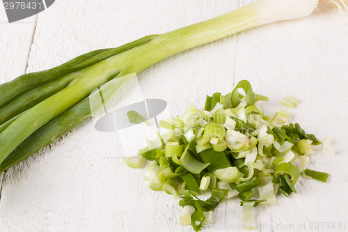 Image of Diced fresh leeks