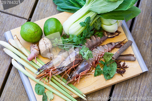 Image of Ingredients for Thai tom yam soup