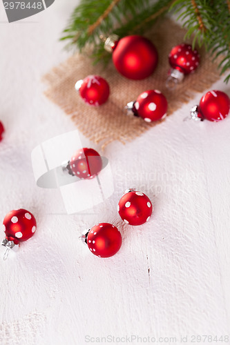 Image of Pretty red polka dot Christmas bauble