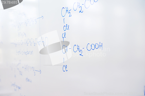 Image of chemical molecule structure on white boar